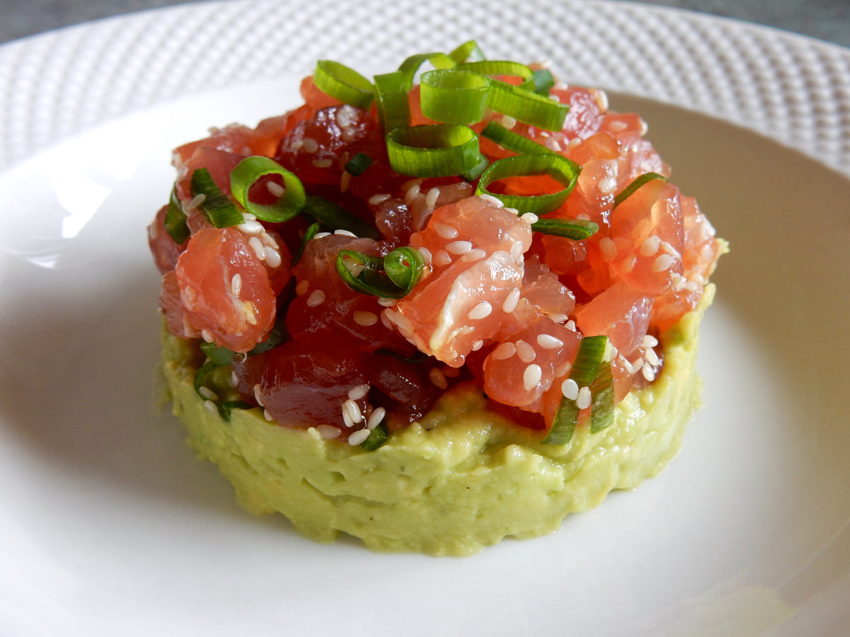 Tuna Tartare over Guacamole with Chips – Today's Catch Seafood